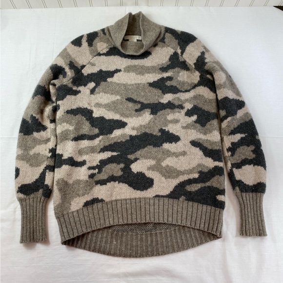 Christian Siriano Women’s NY Camo‎ Sweater Merino Wool Blend Mock Neck Size S - Picture 2 of 10